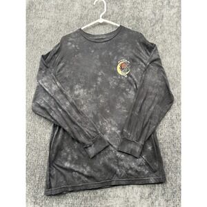 Last Call Co Shirt Mens Black Large Acid Wash Cotton He Love Me Not Skull Flower